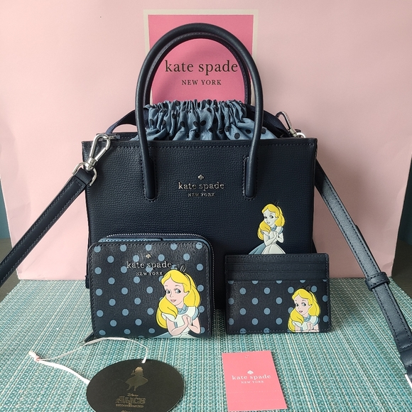 Kate Spade Disney Alice in Wonderland Bag, Wallet, & Card Holder Set - Picture 2 of 16